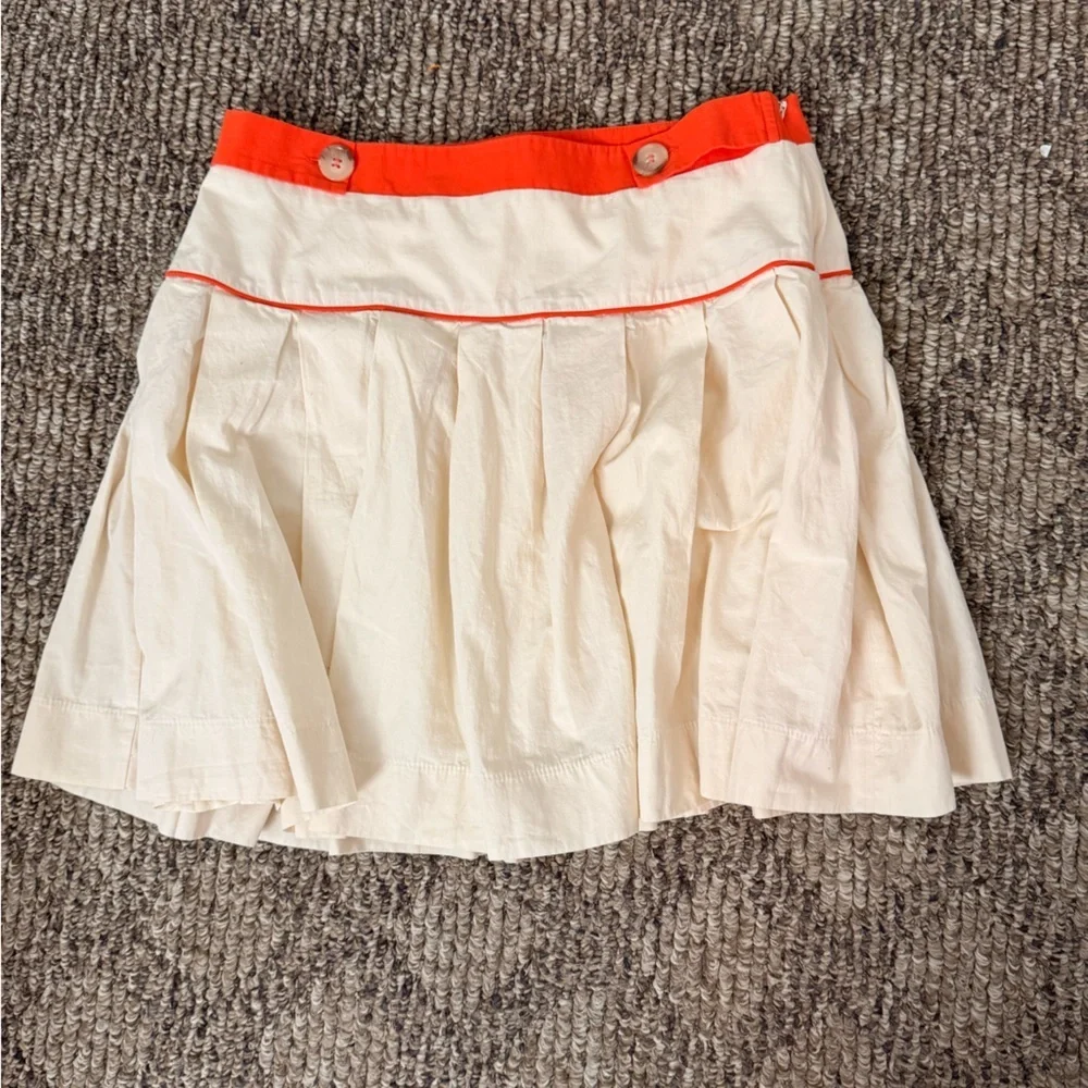 Maeve by Anthropologie Cream Pleated Skirt Size 8 NWT